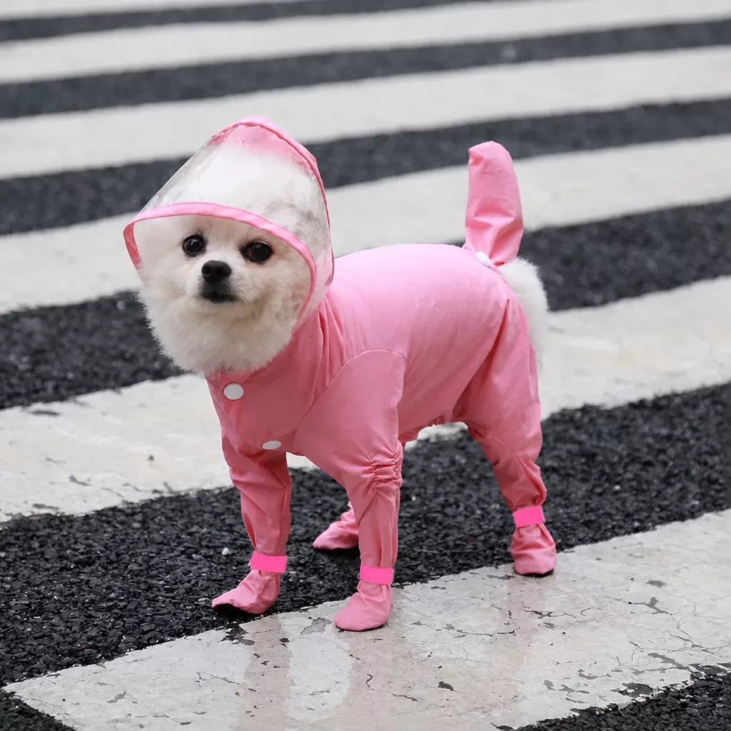 Four-Leg Waterproof Raincoat for Small Dogs