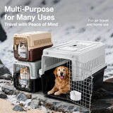 Pet Airline Travel Carrier with Hanging Bowl for Cats and Small Dogs