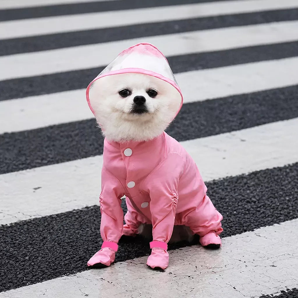 Four-Leg Waterproof Raincoat for Small Dogs