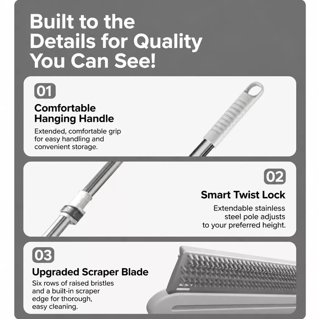 Pet Hair Remover Squeegee Broom