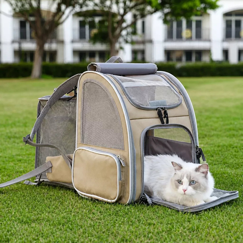 Large Breathable Pet Carrier Backpack for Dogs and Cats