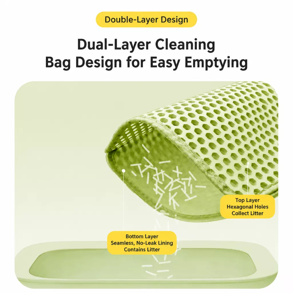 Double-Layer Cat Litter Mat with Cut-to-Fit Design