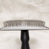 Cushion-Backed Wood-Handle Pin Brush for Cats and Dogs