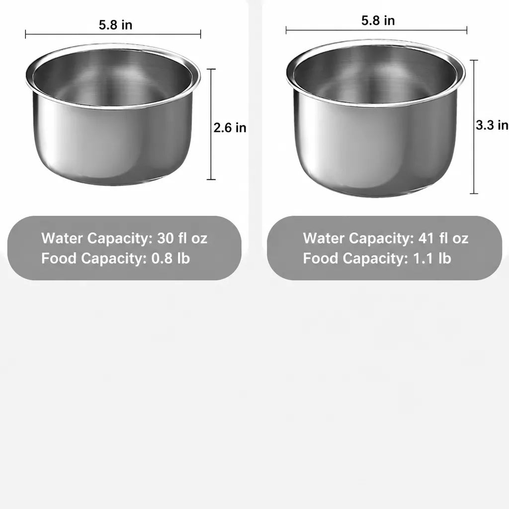 Stainless Steel Double Pet Bowls with Elevated Stand