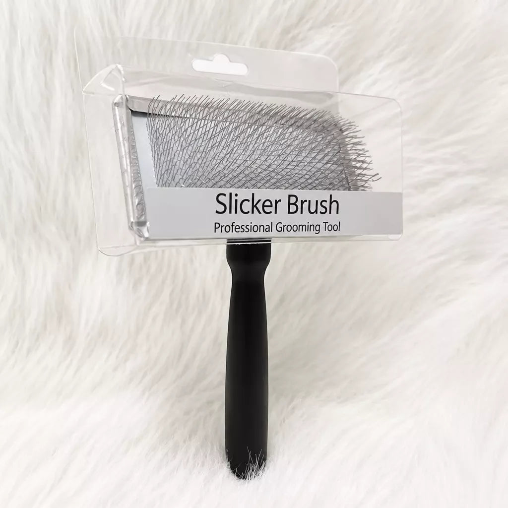 Cushion-Backed Wood-Handle Pin Brush for Cats and Dogs