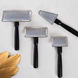 Cushion-Backed Wood-Handle Pin Brush for Cats and Dogs