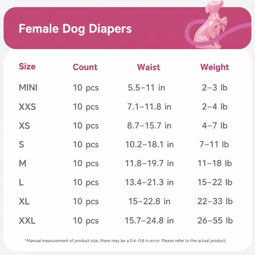 Dog Diaper Pants for Male and Female Dogs
