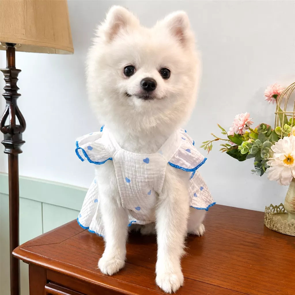 Lightweight Cotton Pet Dress for Small Dogs and Cats