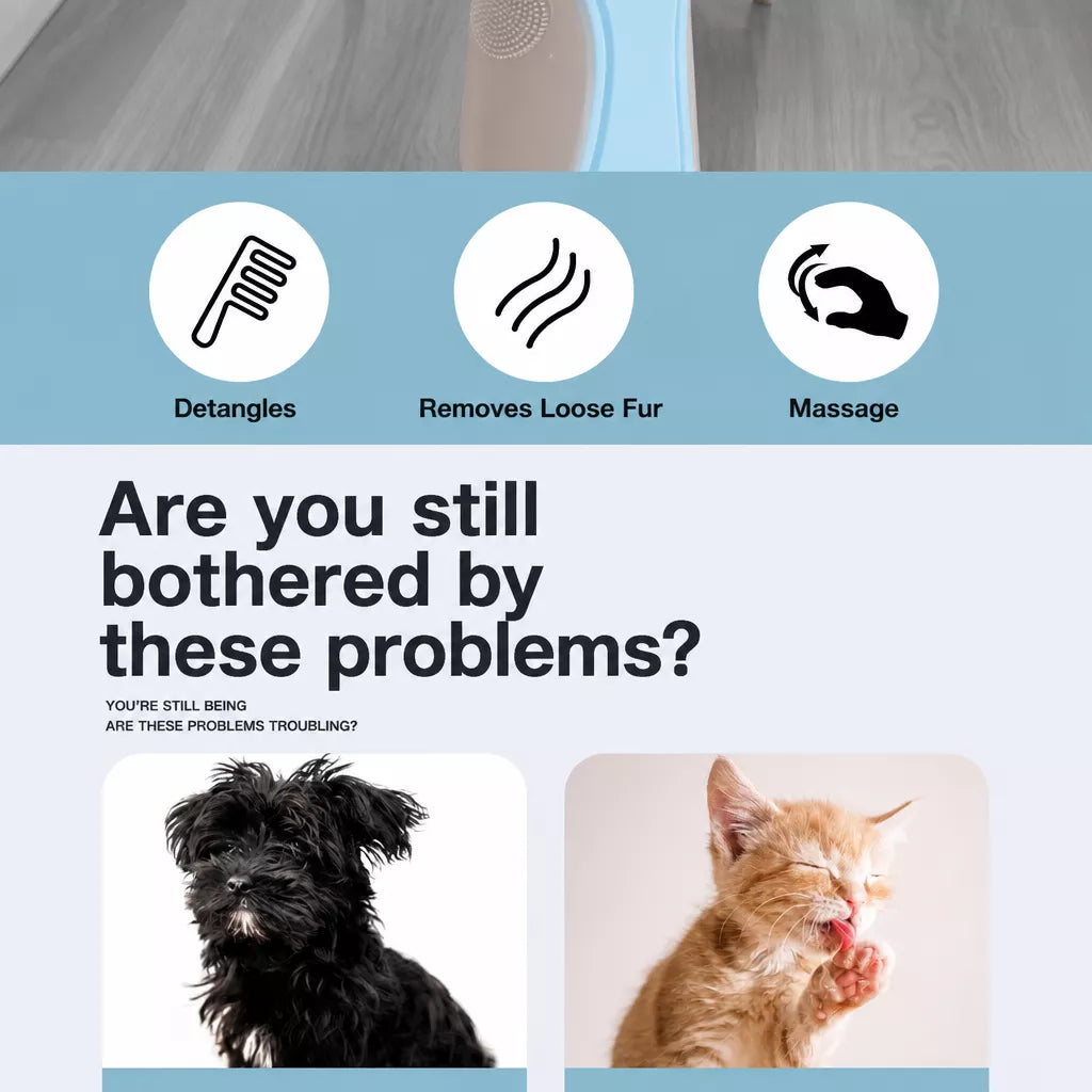 Double-Sided Dematting & Deshedding Brush for Dogs and Cats