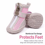 Oxford Cloth Small Dog Shoes with Zipper Closure