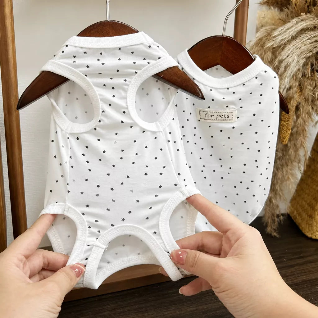 Lightweight Star Print Pet Vest for Small Dogs and Cats