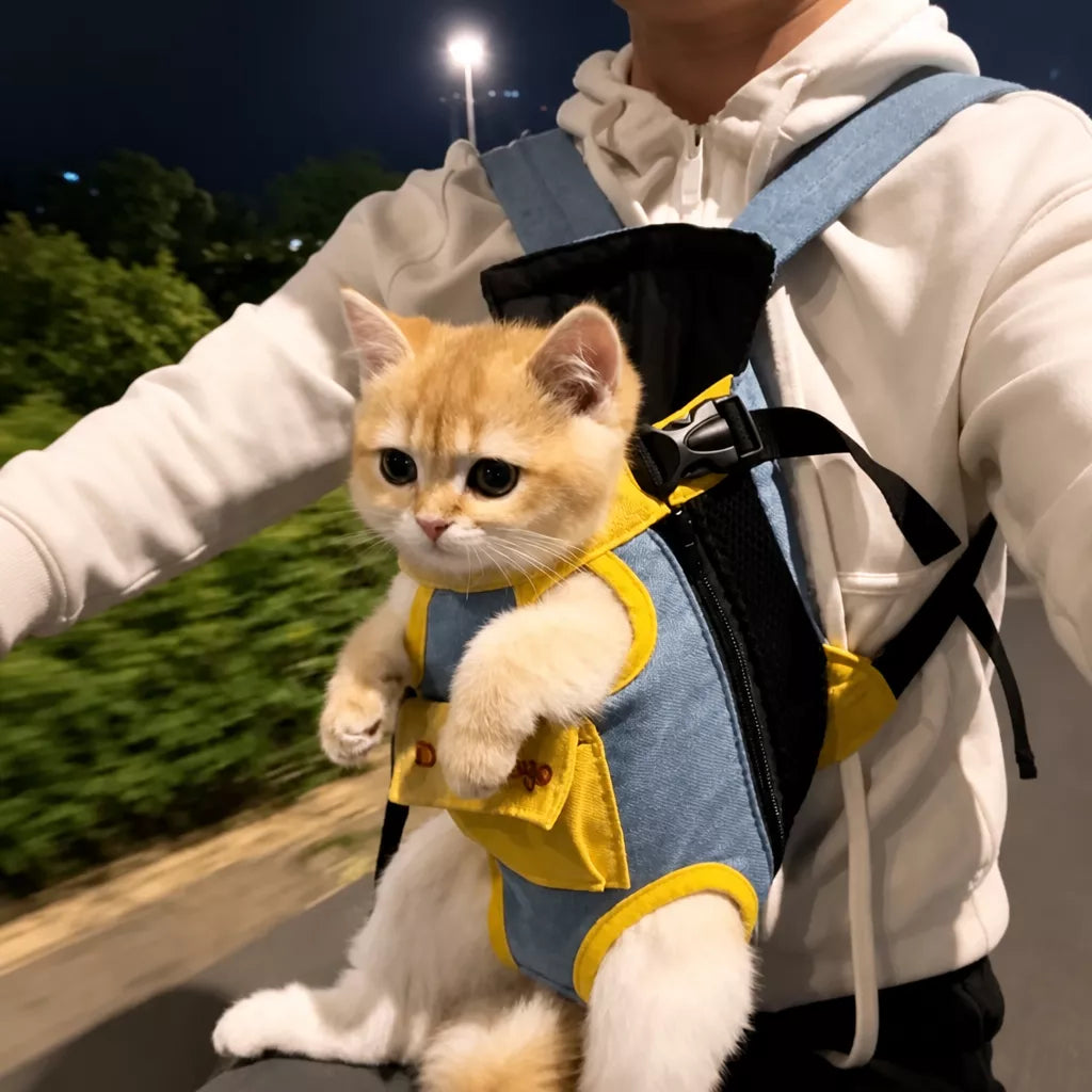 Breathable Pet Backpack Carrier for Cats and Small Dogs