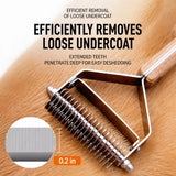 Double-Sided 20-Tooth Grooming Rake for Large Dogs & Long-Haired Cats