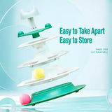 Cat Spinning Wheel Toy with Feather Wand and Play Balls