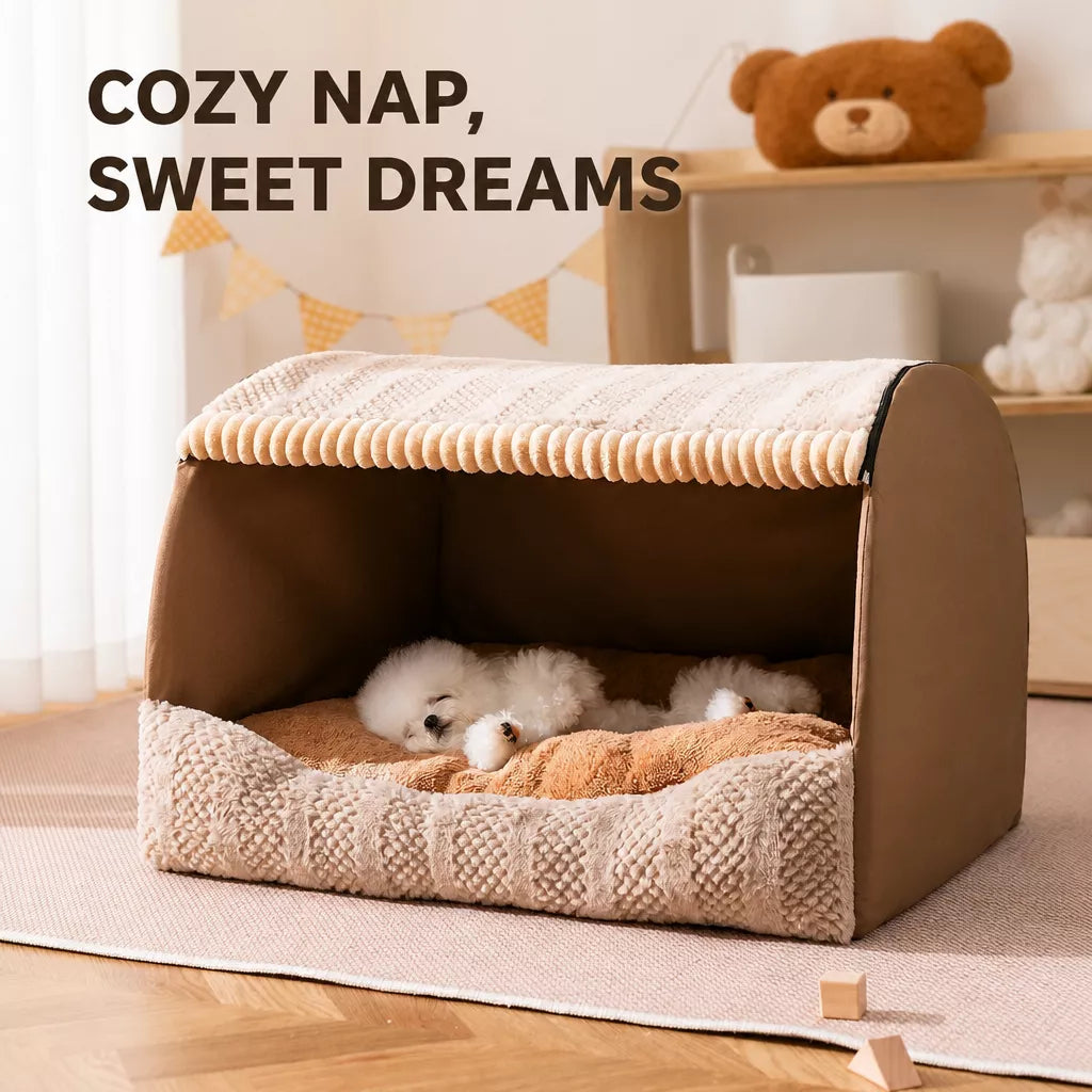 Covered Dog Bed