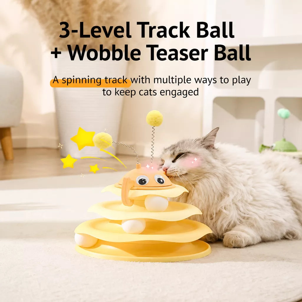 Interactive Cat Spinning Track Ball Toy