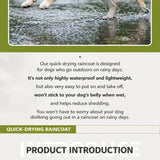 Waterproof Dog Raincoat with Belly Coverage