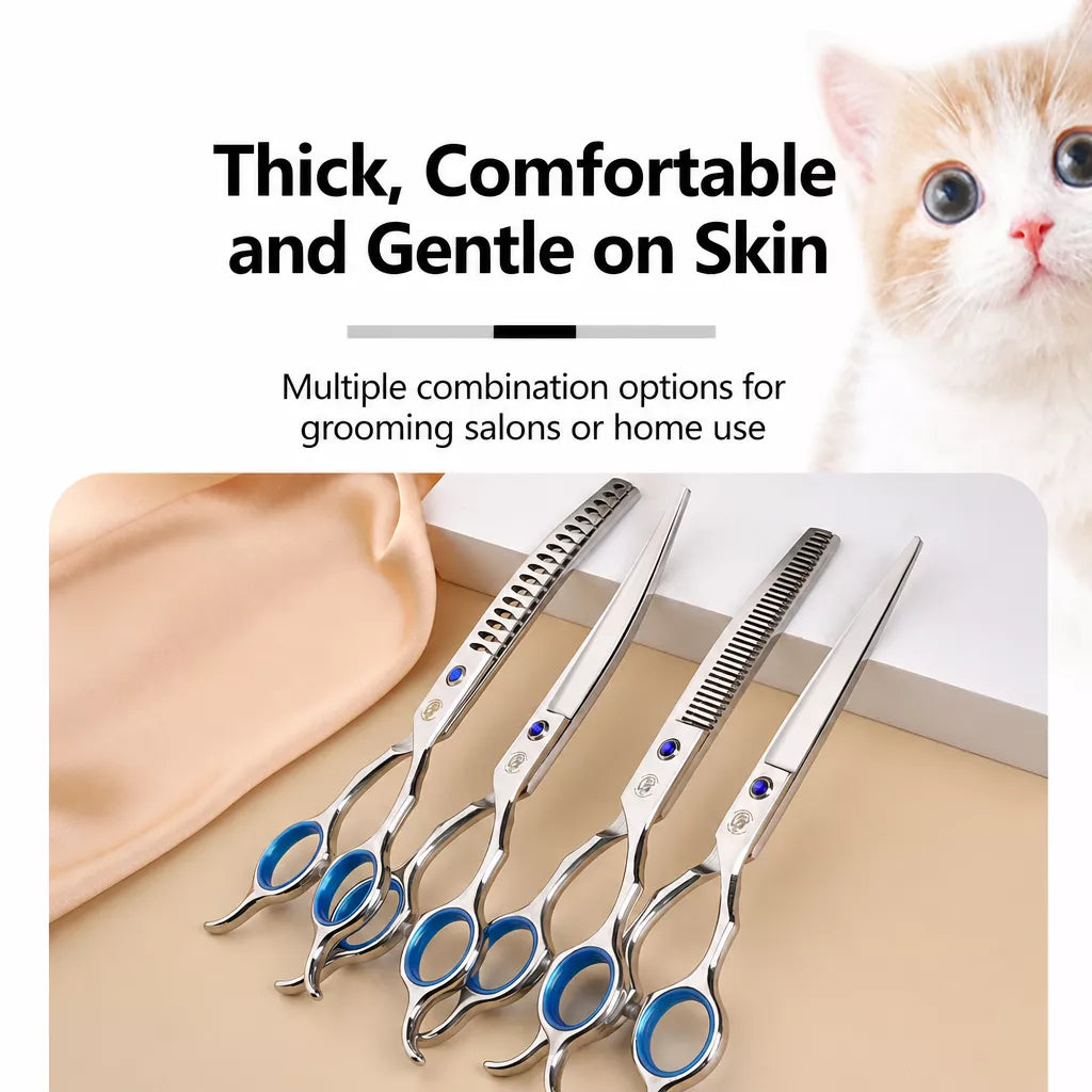 Pet Grooming Shears Set with Storage Case