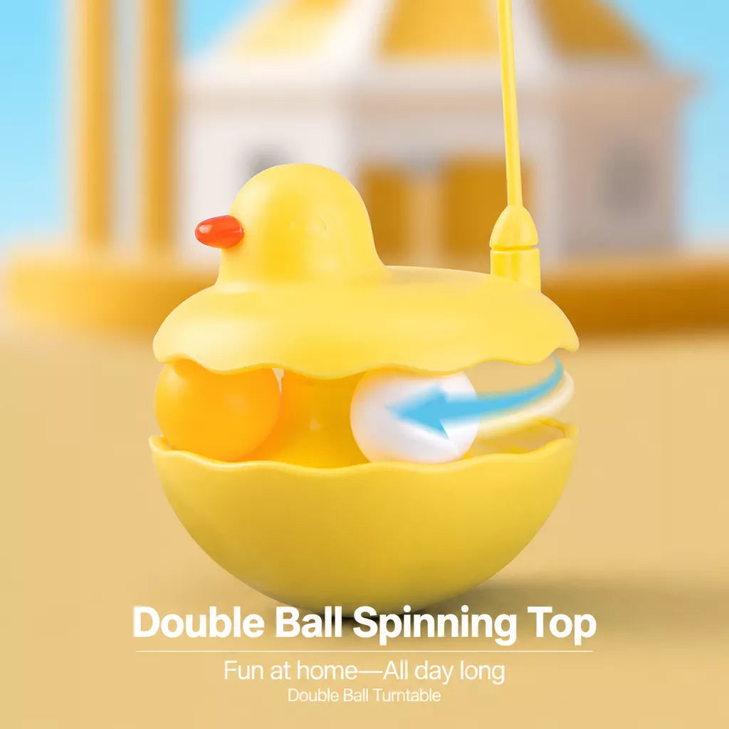 Interactive Wobble Cat Toy with Feather Teaser
