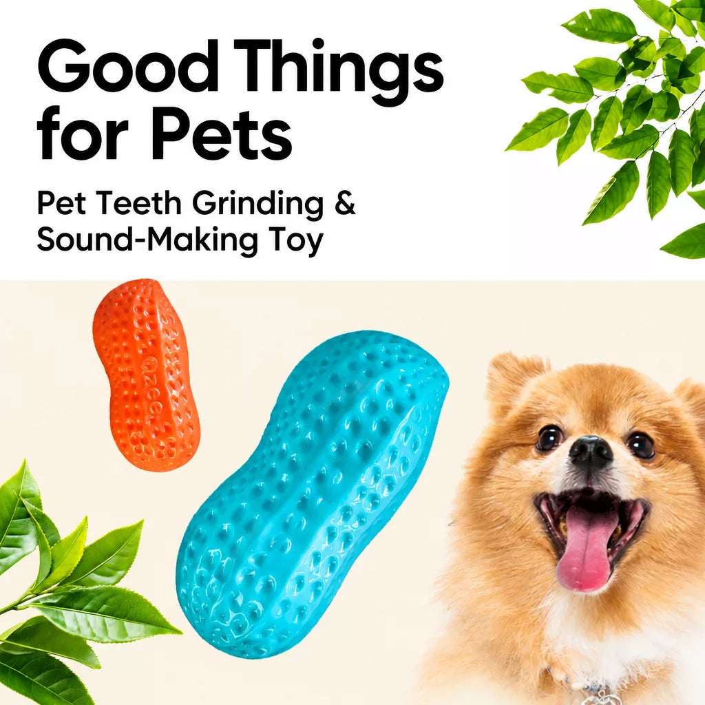 Squeaky Peanut-Shaped Dog Toy