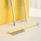3-Piece Stainless Steel Pet Grooming Comb Set with Plastic Handles