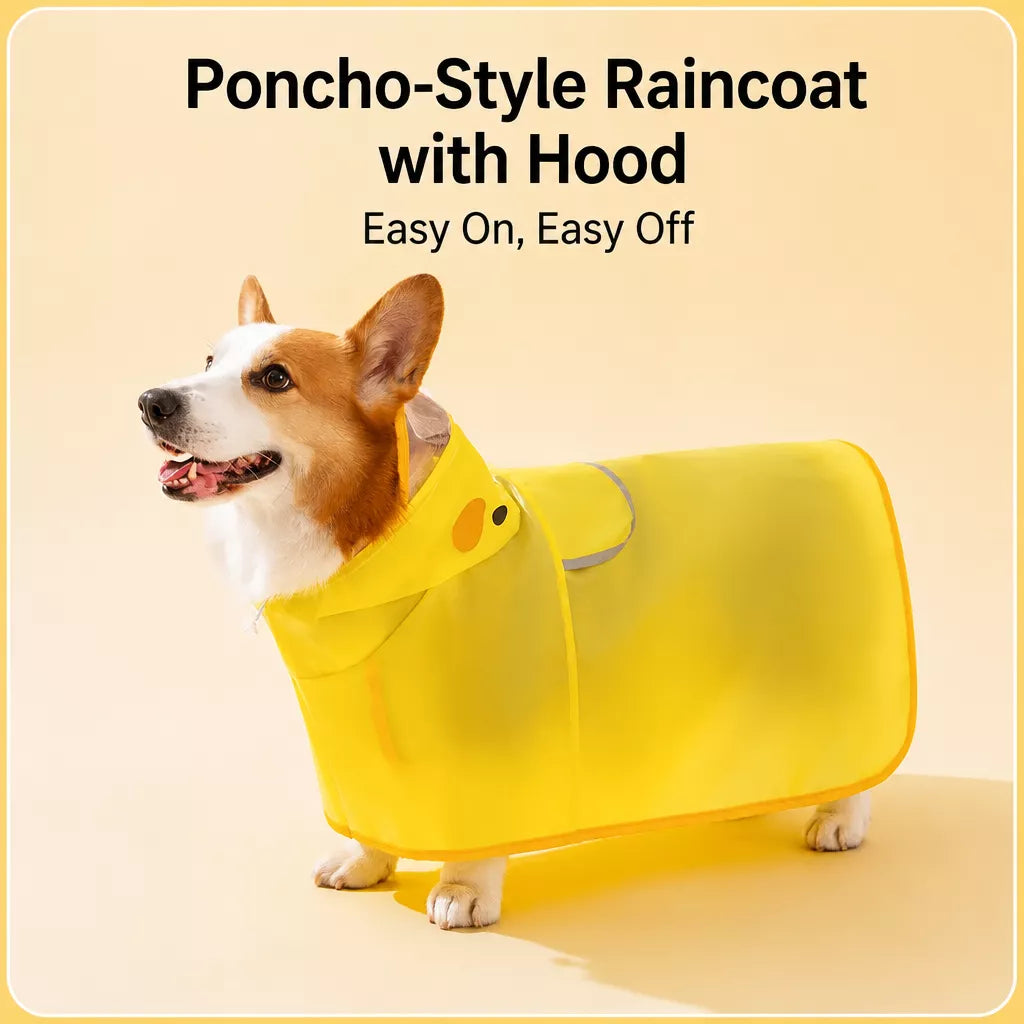 Dog Raincoat with Belly Coverage for Small to Medium Dogs