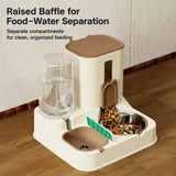 Two-Bowl Pet Feeding Set for Cats and Dogs