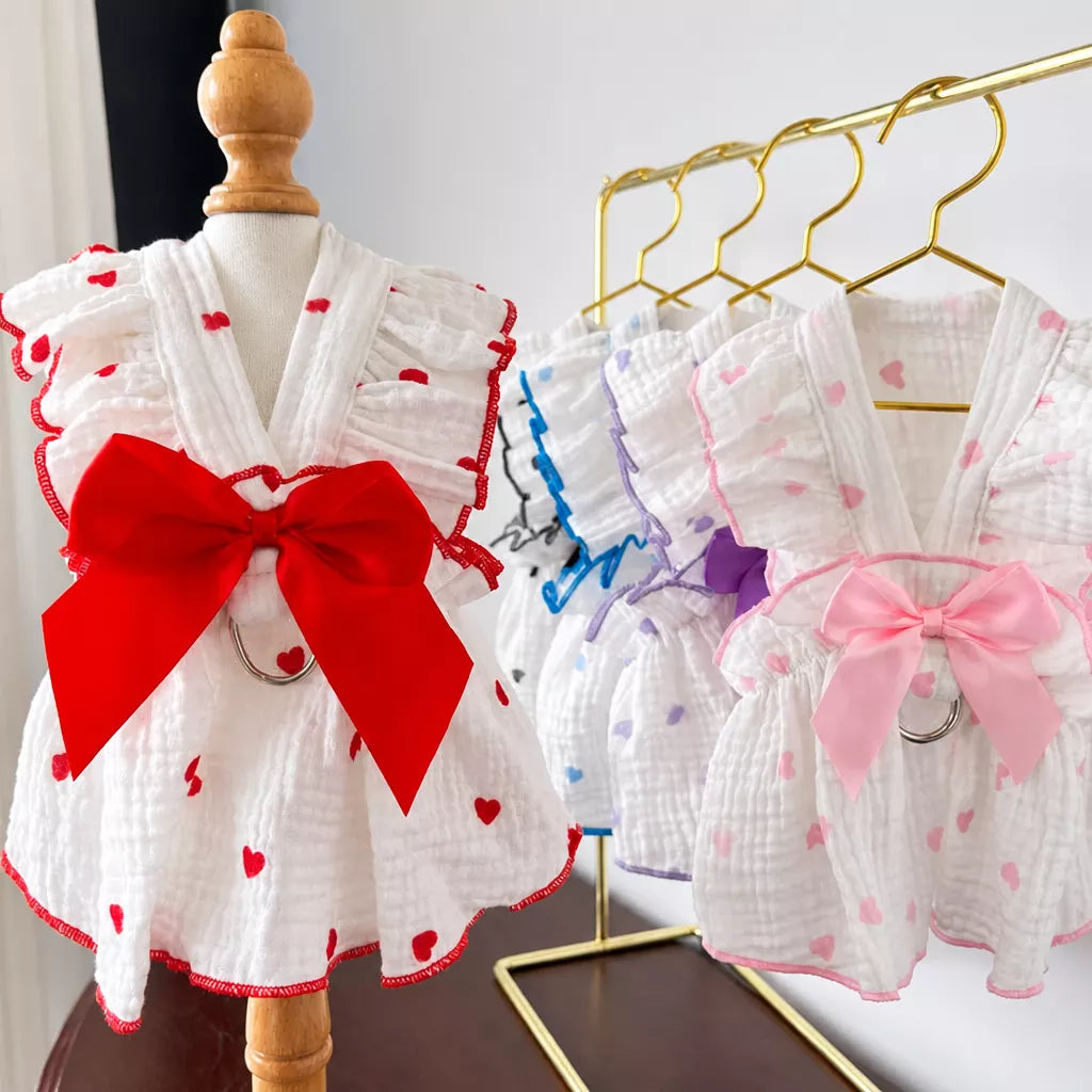 Lightweight Cotton Pet Dress for Small Dogs and Cats