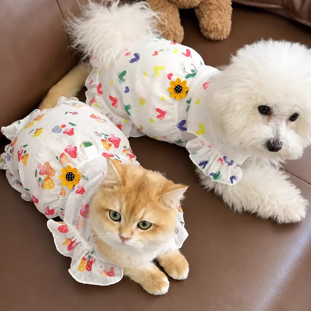 Lightweight Polyester Pet Dress for Cats and Small Dogs