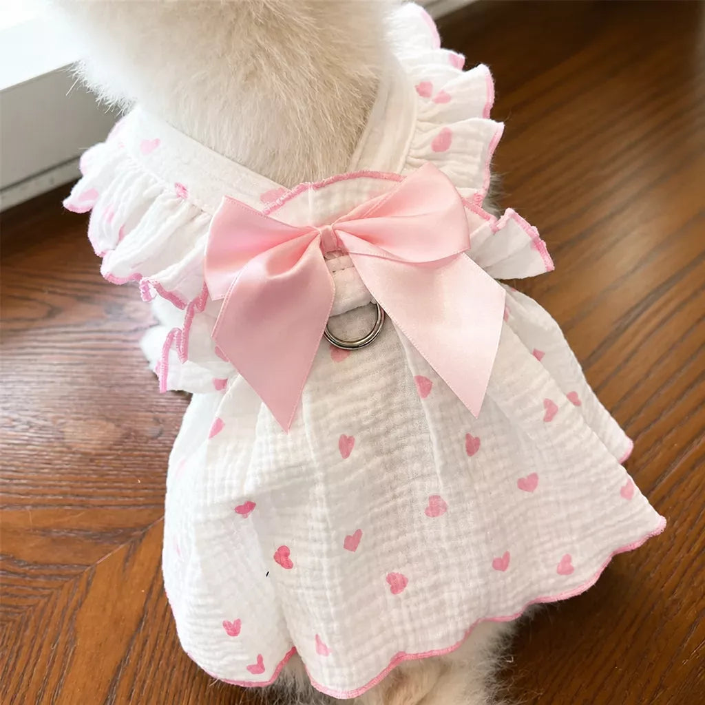 Lightweight Cotton Pet Dress for Small Dogs and Cats