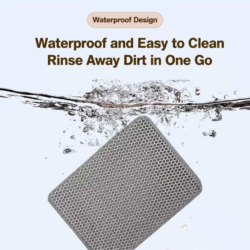 Double-Layer Cat Litter Mat with Cut-to-Fit Design
