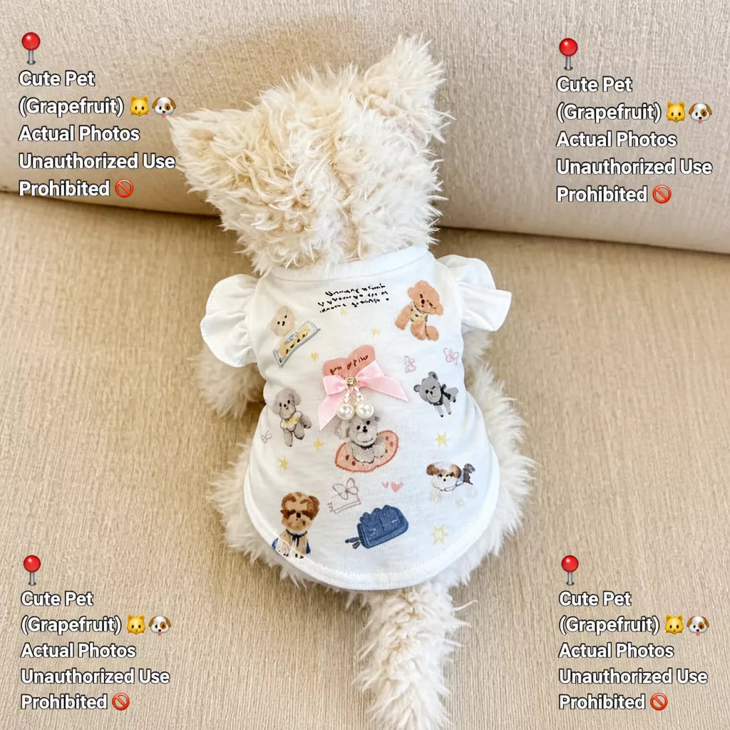 Bow Tie Flutter-Sleeve Pet Vest