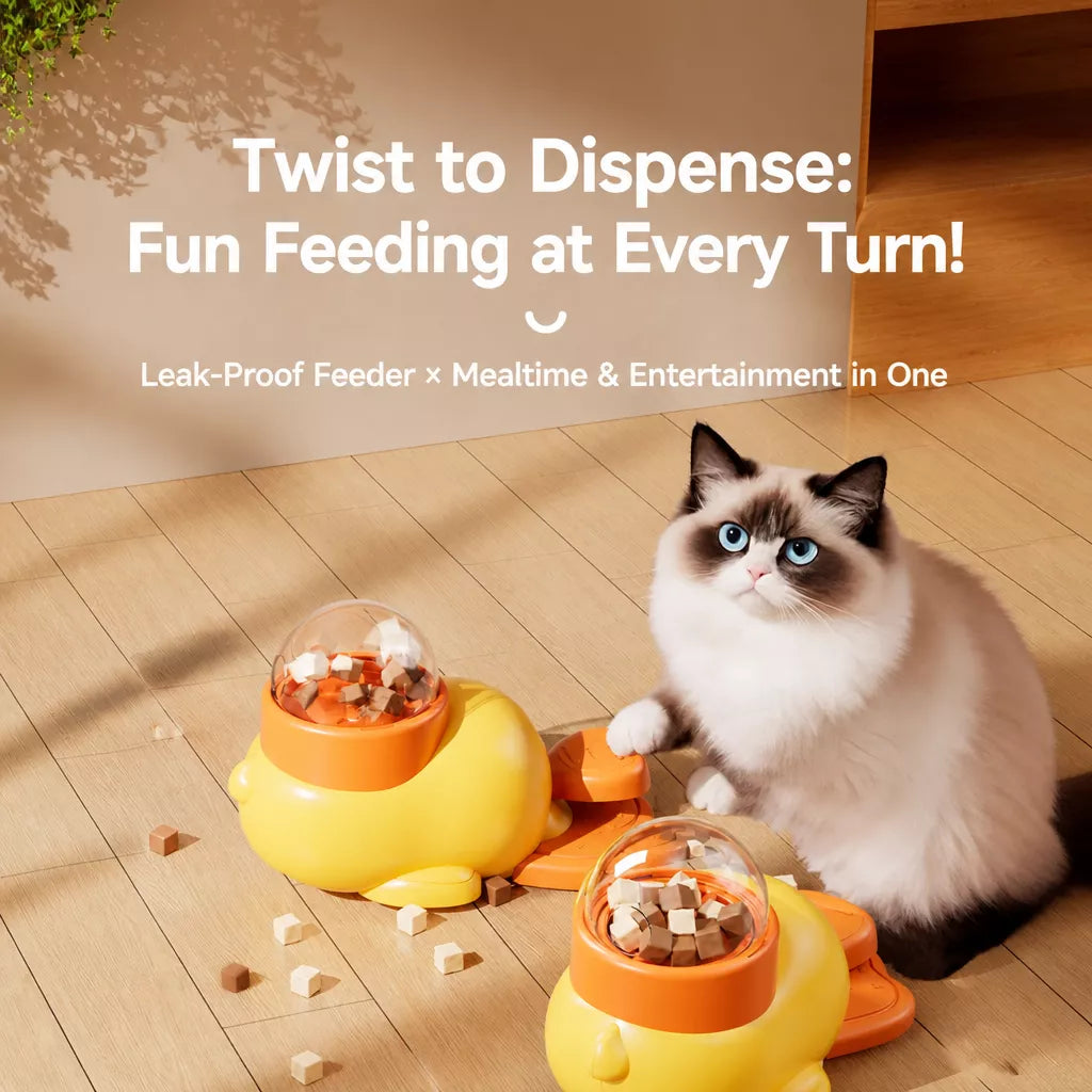 Duck-Shaped Interactive Treat Dispenser for Cats & Dogs