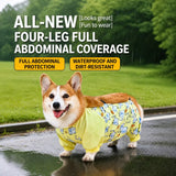 Waterproof Four-Leg Dog Raincoat with Belly Coverage