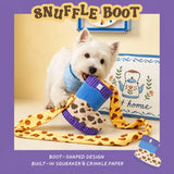 Dog Boot-Shaped Snuffle Toy with Treat Pockets and Squeaker
