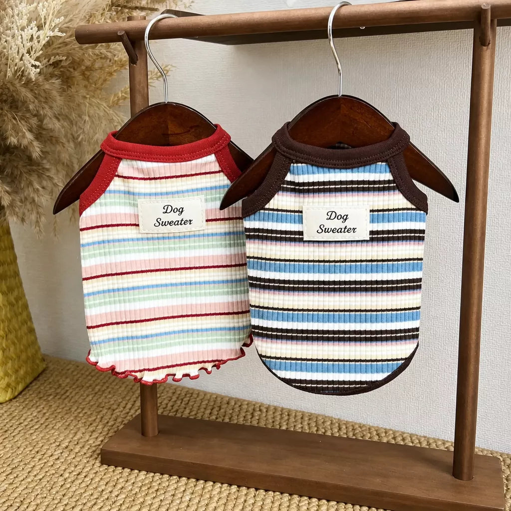 Summer Striped Cotton Pet Tank Top