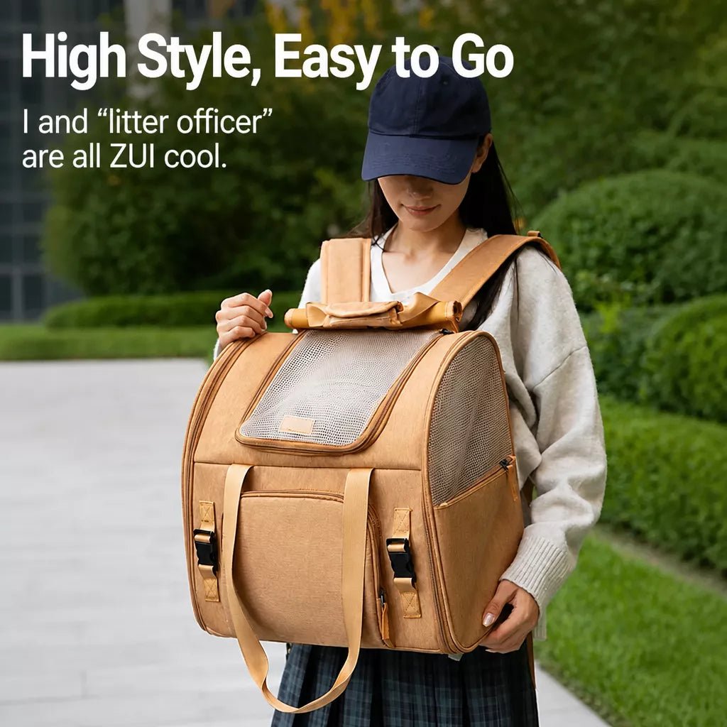 Expandable Pet Carrier Backpack for Cats and Small Dogs