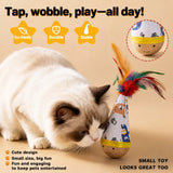 Interactive Wobble Feather Cat Toy for Batting and Pouncing