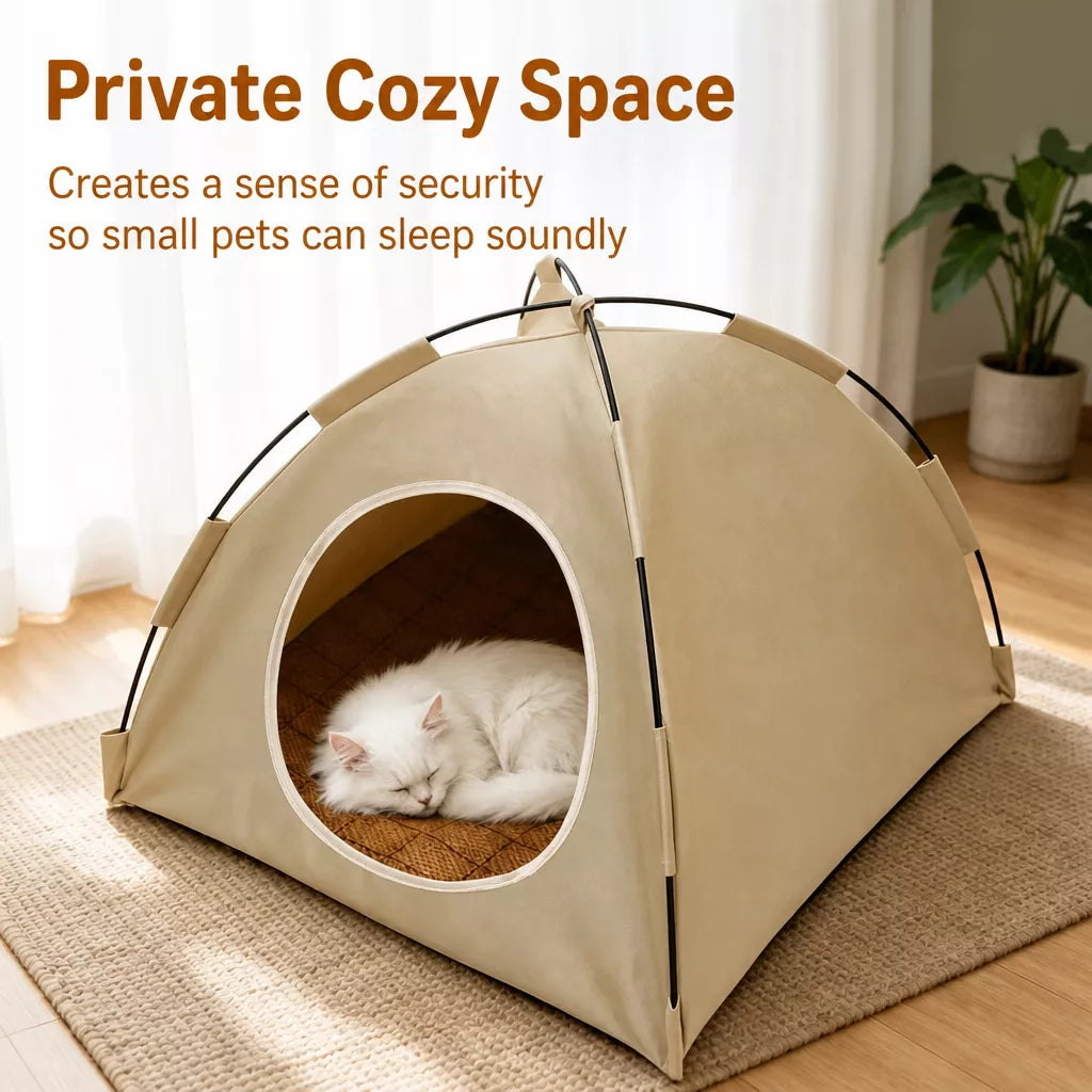 Removable, Washable Semi-Enclosed Tent Bed for Cats & Small Dogs