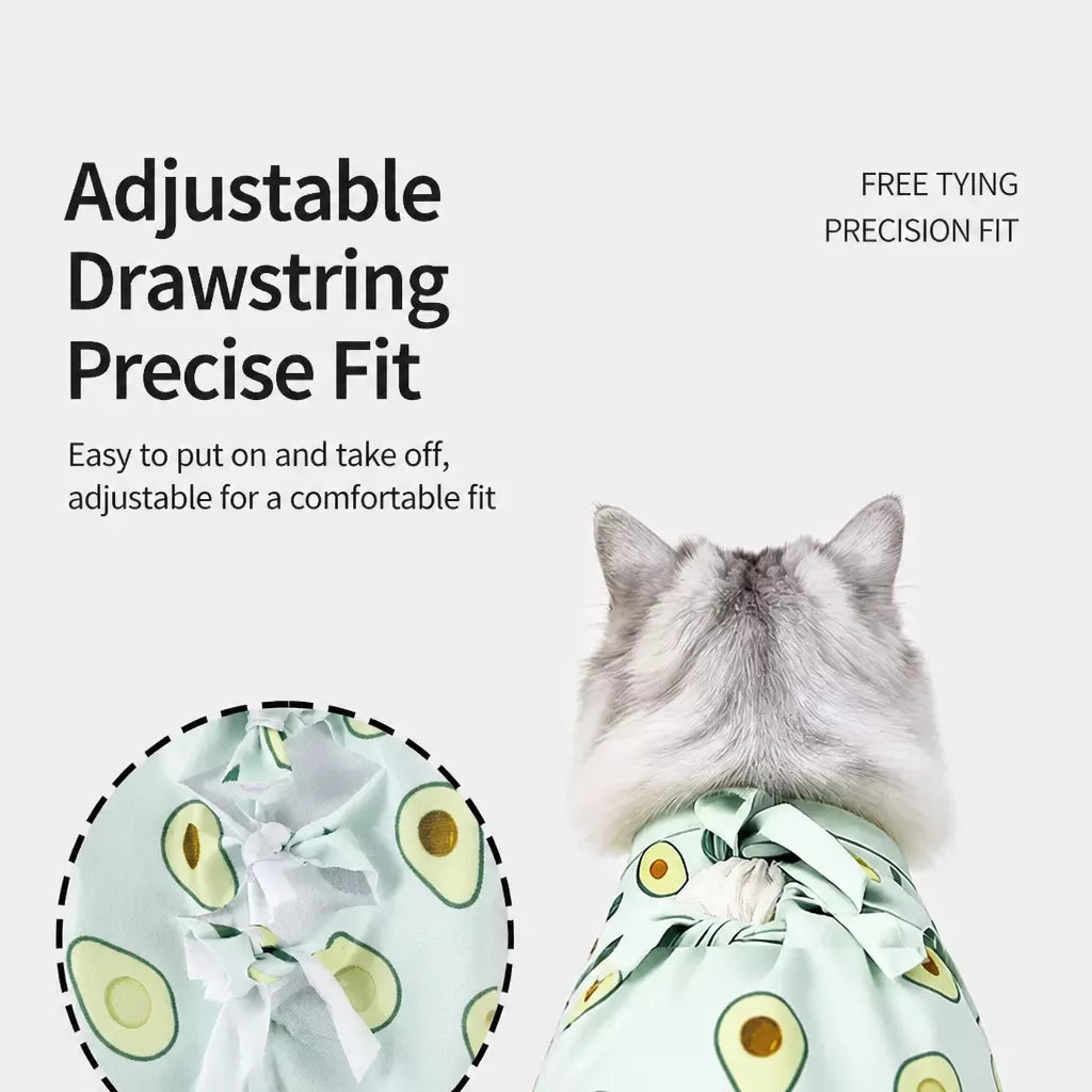 Cat Recovery Suit with Breathable Birdseye Mesh