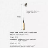 Detachable Feather Wand Cat Toy with Wooden Handle