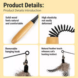 Cat Wand Toy with Feather Replacement Heads