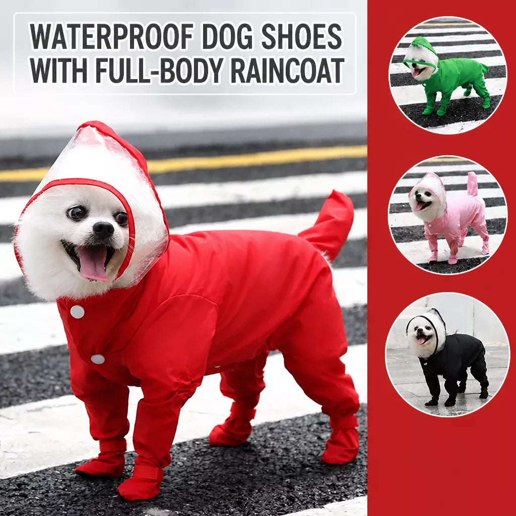 Four-Leg Waterproof Raincoat for Small Dogs
