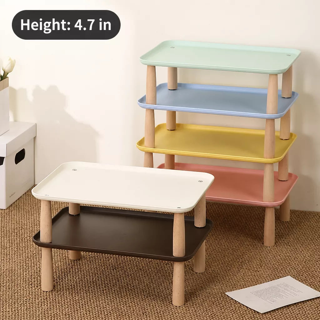 Elevated Pet Feeding Stand with Wooden Legs