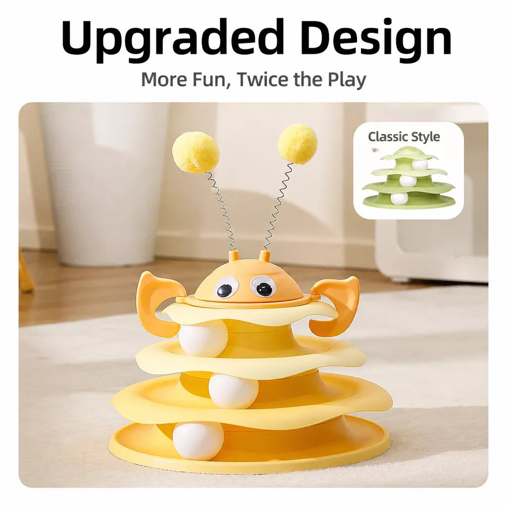 Interactive Cat Spinning Track Ball Toy