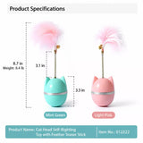 Cat Wobble Toy with Feather and Bell