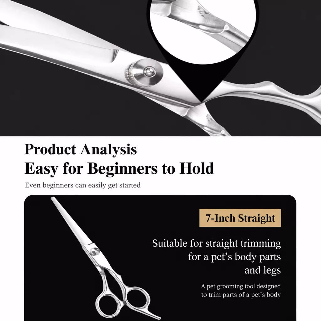 Stainless Steel Pet Grooming Scissors & Comb Set