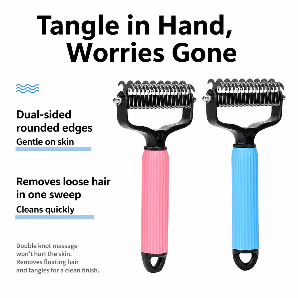 Pet Detangling and Deshedding Comb for Dogs and Cats