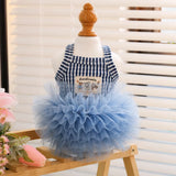 Blue Striped Mesh Dress for Dogs & Cats