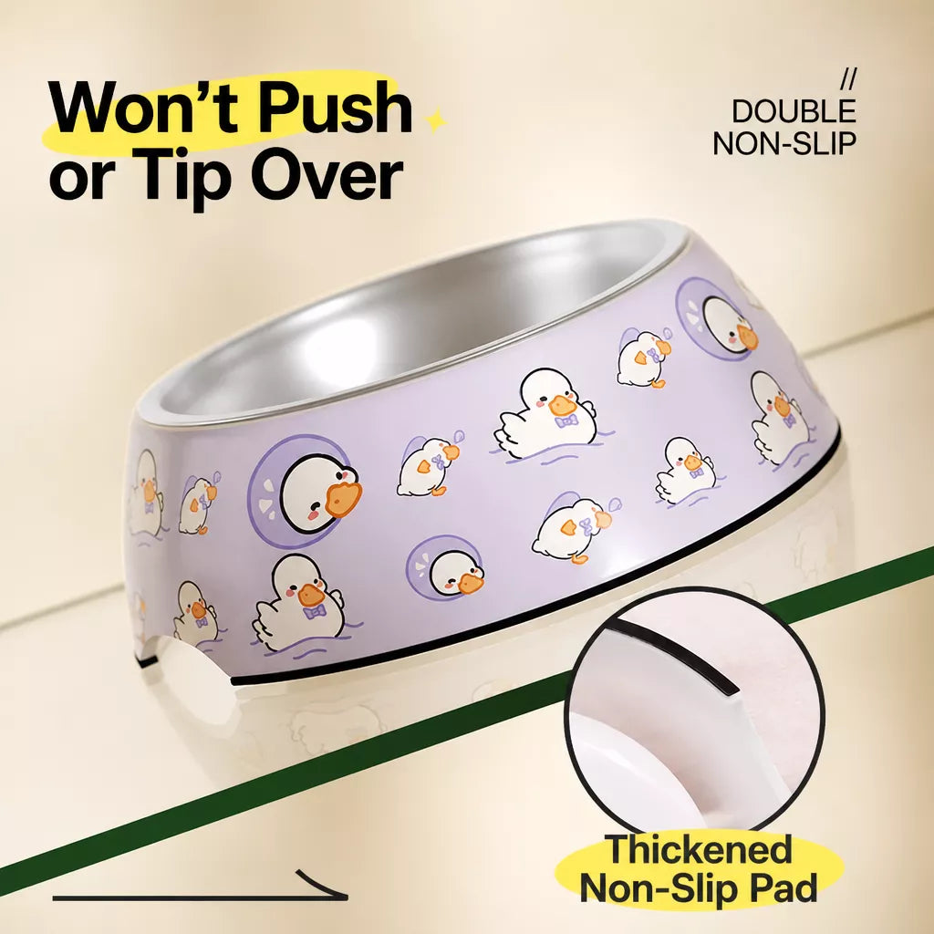 Tip-Resistant Stainless Steel Pet Bowl for Dogs and Cats